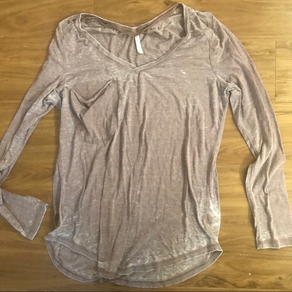 Z Supply Long Sleeve Mauve Tee